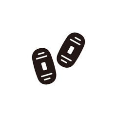 Koban icon.Flat silhouette version.