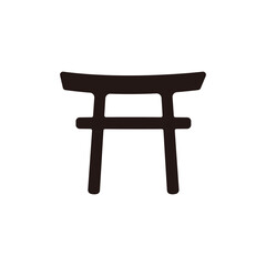 Shinto shrine icon.Flat silhouette version.