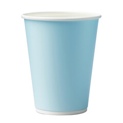blue paper cup isolated on transparent background cutout