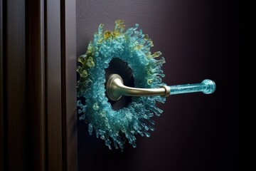 door handle with bacterial culture swabs