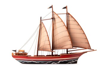 Obraz premium vintage wooden sailboat racing with full sails