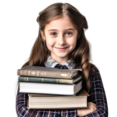 School girl with books