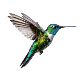 Flying hummingbird isolated