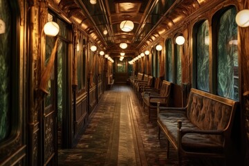 Fototapeta na wymiar beautifully renovated train carriages connected