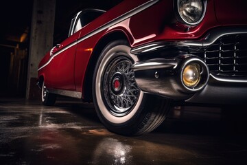 restored classic car wheels and tires - obrazy, fototapety, plakaty