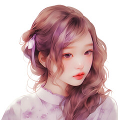 Fototapeta premium Miss Saturday - The young woman is tranquil and private. She is full of emotions and confidence in the past week. [The color of the day is Purple]