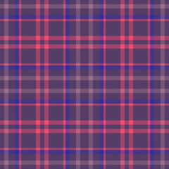 Plaid seamless pattern. Check fabric texture. Vector textile print.