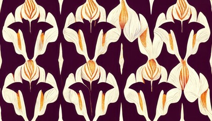  ikat pattern with flowers,cat