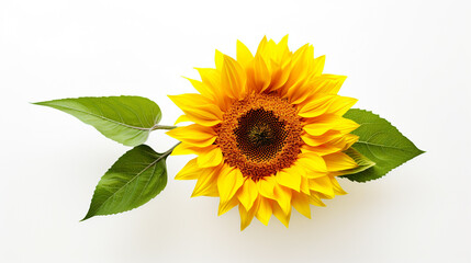 sunflower isolated on white background. Generative Ai. 