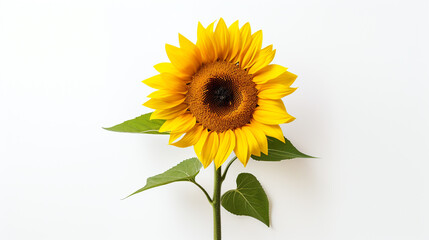 sunflower isolated on white. Generative Ai. 