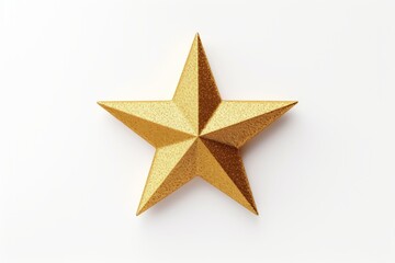 Obraz premium Golden glitter star isolated on white background