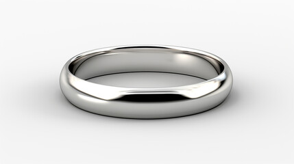 silver wedding ring isolated on white background. Generative Ai. 