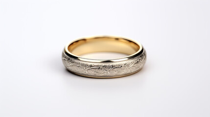 Obraz na płótnie Canvas golden wedding ring isolated on white background. Generative Ai. 