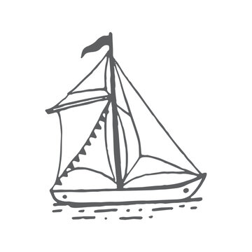 Boat drawing, Sail, Sailing, Handdrawn adventure element