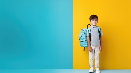 Little boy with school bag