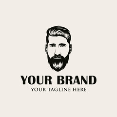 Awesome bearded man logo