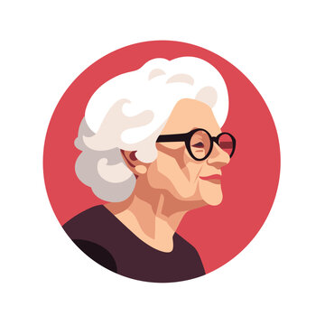 old lady vector flat minimalistic isolated illustration