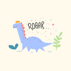 cute dinosaur vector for print, greeting card and background wallpaper