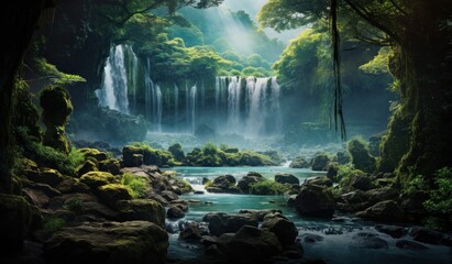 Natural waterfall background