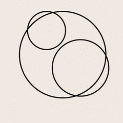 Round Circle Geometric Graphic Label Logo Icon Minimalist Monochrome Round Symbol Poster Print Element Template Design