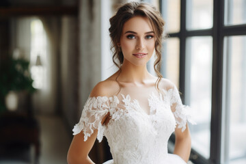 A woman in a wedding dress