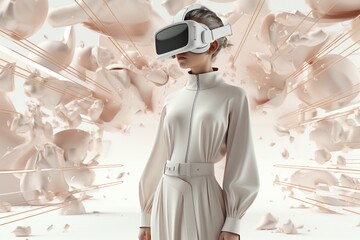 Concept of virtual reality technology applied to the fashion and clothing design industry, Generative AI