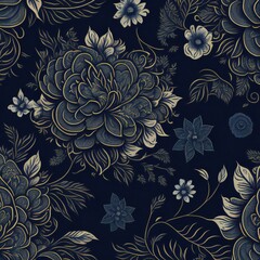 seamless pattern with flowers on background