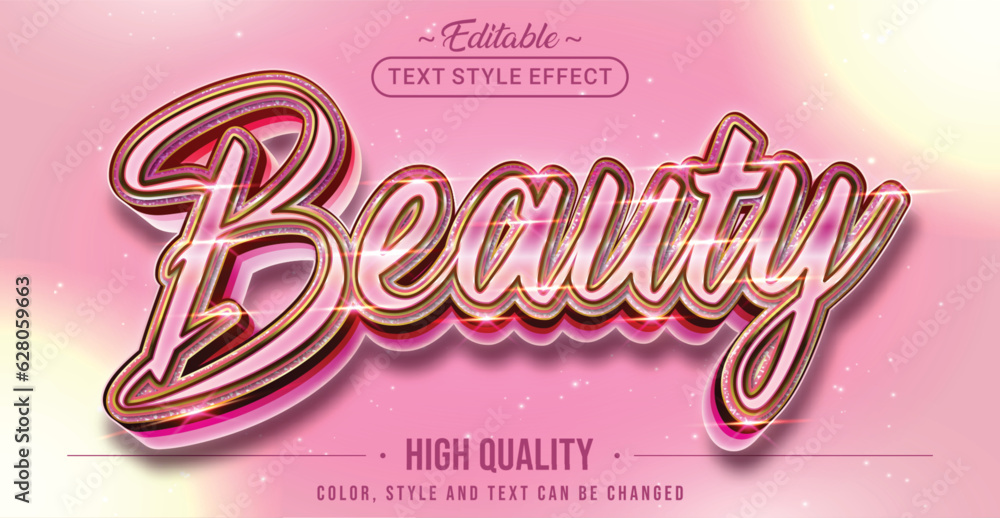 Poster editable text style effect - beauty text style theme.