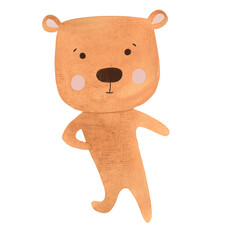 cute teddy bears, watercolor painted animals, simple teddy bears doing sports, pictures for illustrating physical education