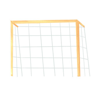 football goal painted in watercolor, ball game equipment
