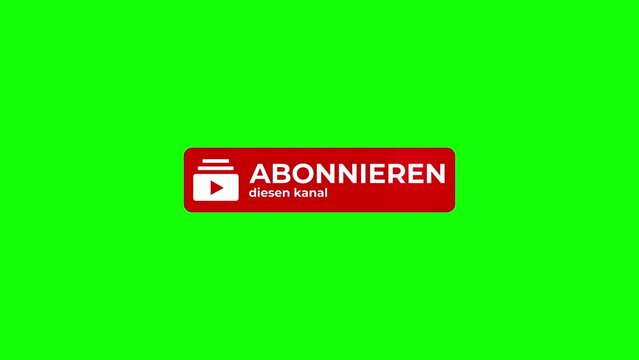 Abonnieren, Abonniert Glockenknopf Green screen Abo-Button