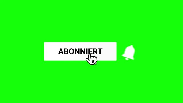 Abonnieren Button Animation &Uuml;berlagerung auf Green screen Hintergrund Abo-Button