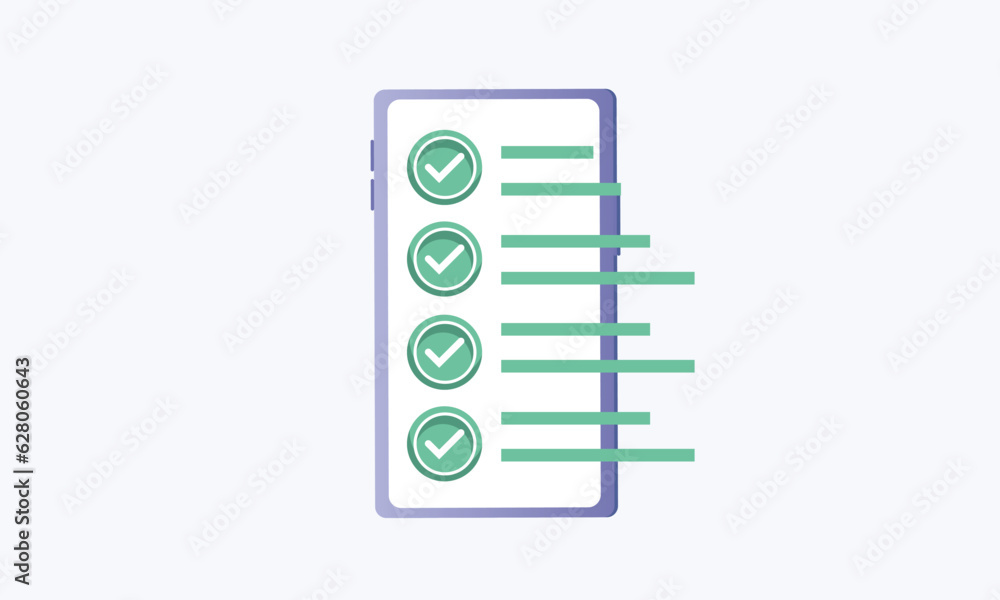 Poster fast quiz in phone icon, question review, knowledge evaluation..on white background.vector design il