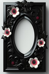frame with flowers generated by AI