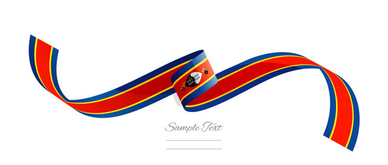 Emaswati flag ribbon vector illustration. Eswatini flag ribbon on abstract isolated on white color background - Powered by Adobe