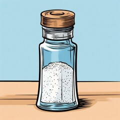 Generative AI : Essential Taste: Salt Shaker & Seasoning Illustration"