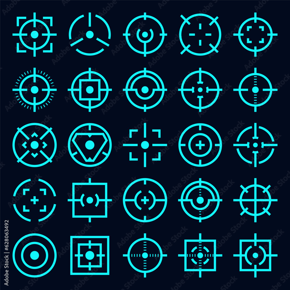 Poster vector futuristic target circle. technology hi-tech hud element.
