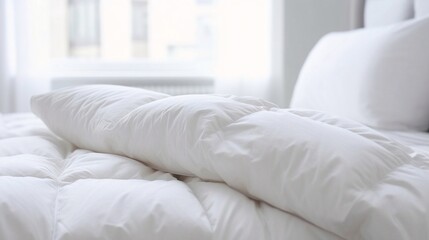 Fototapeta na wymiar Generative AI : Cozy Comfort: Simple Illustration of a Comforter on White Background