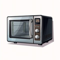 Obraz premium Generative AI : Futuristic Microwave: Simplifying Cooking with AI - Modern, Efficient, and Time-Saving Appliance Illustration