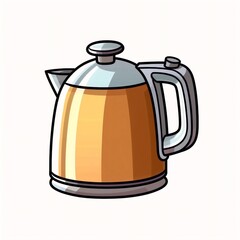Generative AI : Sleek and Modern: Minimalistic Kettle Illustration on White Background - Perfect for Everyday Use