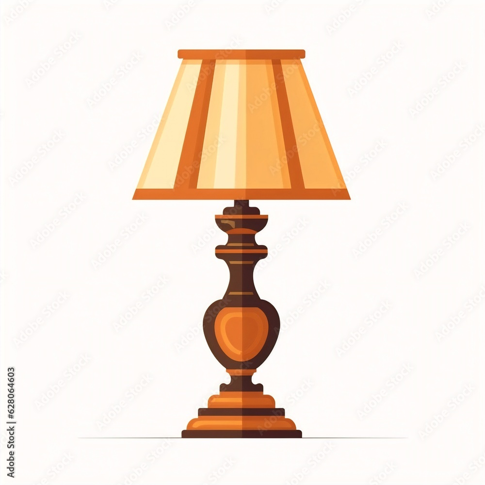 Aufkleber Generative AI : Illuminating Simplicity: Modern Lamp on White Background - A Minimalist Concept for Innovative Design and AI Technology