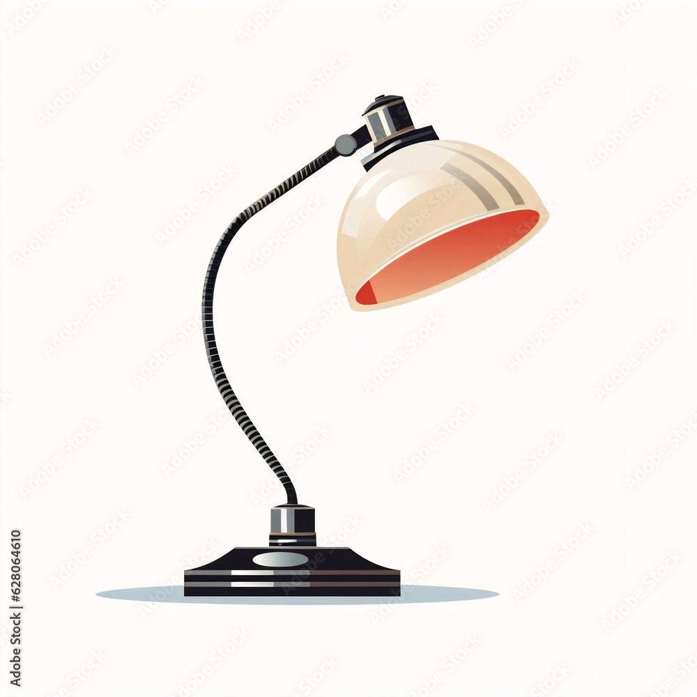 Aufkleber Generative AI : Illuminating Simplicity: Modern Lamp on White Background - A Minimalist Concept for Innovative Design and AI Technology