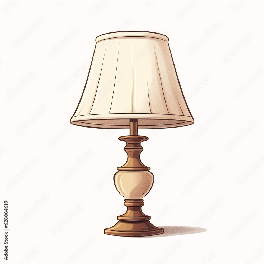 Aufkleber Generative AI : Illuminating Simplicity: Modern Lamp on White Background - A Minimalist Concept for Innovative Design and AI Technology