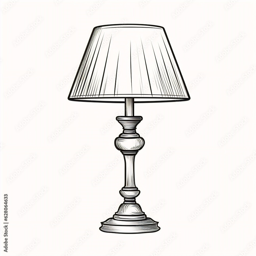 Poster Generative AI : Illuminating Simplicity: Modern Lamp on White Background - A Minimalist Concept for Innovative Design and AI Technology