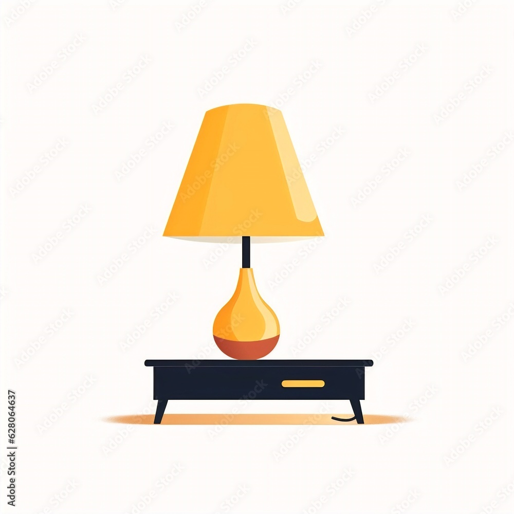 Poster Generative AI : Illuminating Simplicity: Modern Lamp on White Background - A Minimalist Concept for Innovative Design and AI Technology