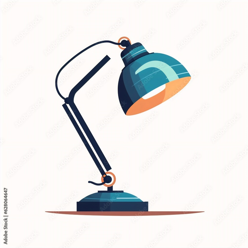 Aufkleber Generative AI : Illuminating Simplicity: Modern Lamp on White Background - A Minimalist Concept for Innovative Design and AI Technology