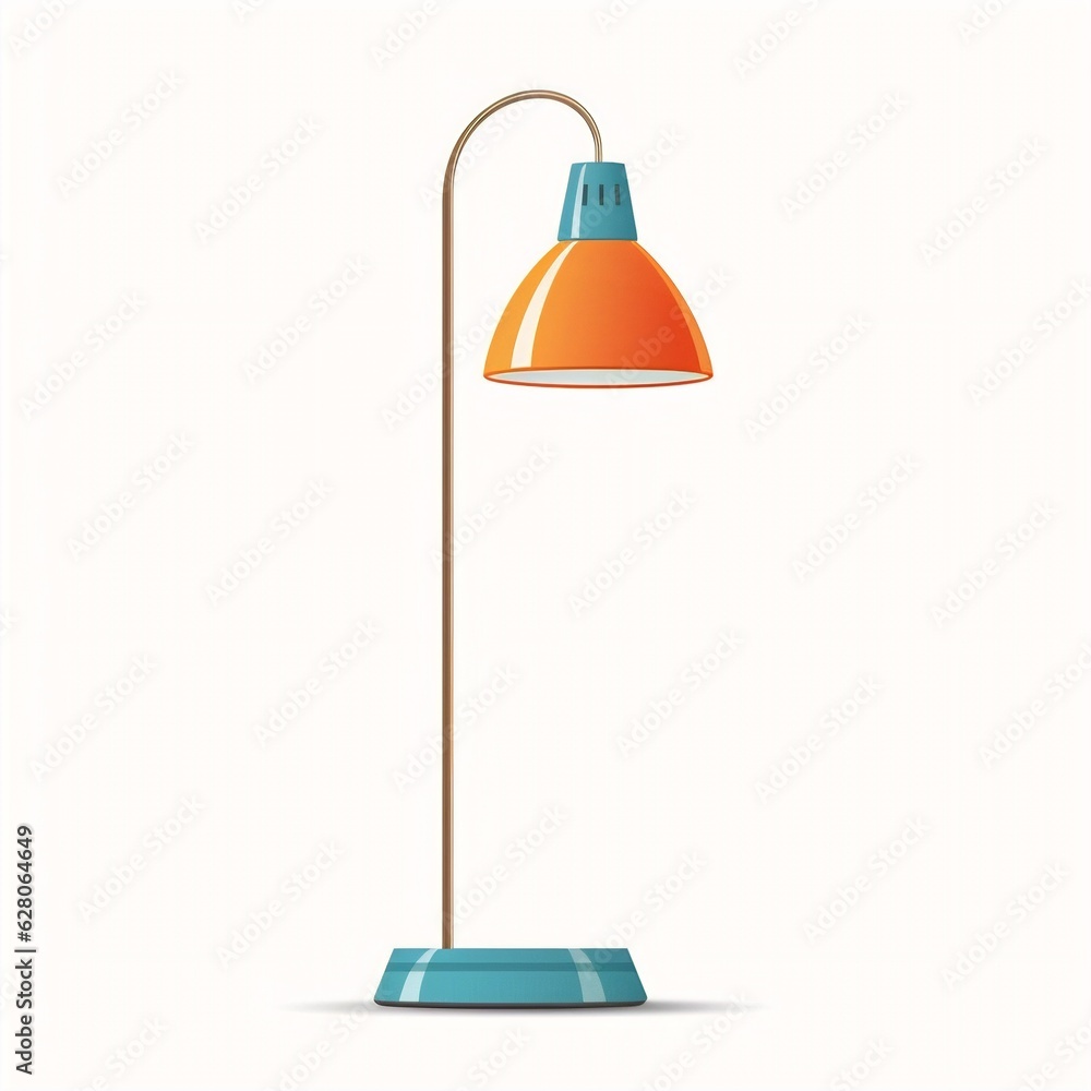Aufkleber Generative AI : Illuminating Simplicity: Modern Lamp on White Background - A Minimalist Concept for Innovative Design and AI Technology
