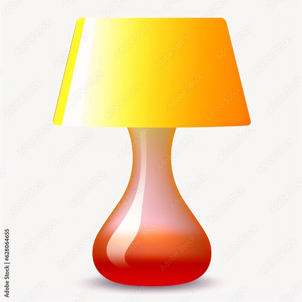 Aufkleber Generative AI : Illuminating Simplicity: Modern Lamp on White Background - A Minimalist Concept for Innovative Design and AI Technology