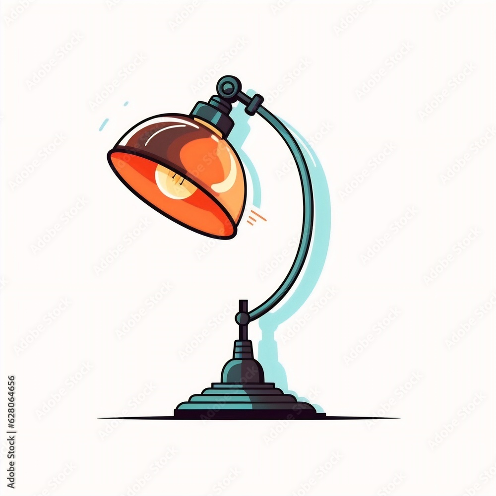 Aufkleber Generative AI : Illuminating Simplicity: Modern Lamp on White Background - A Minimalist Concept for Innovative Design and AI Technology