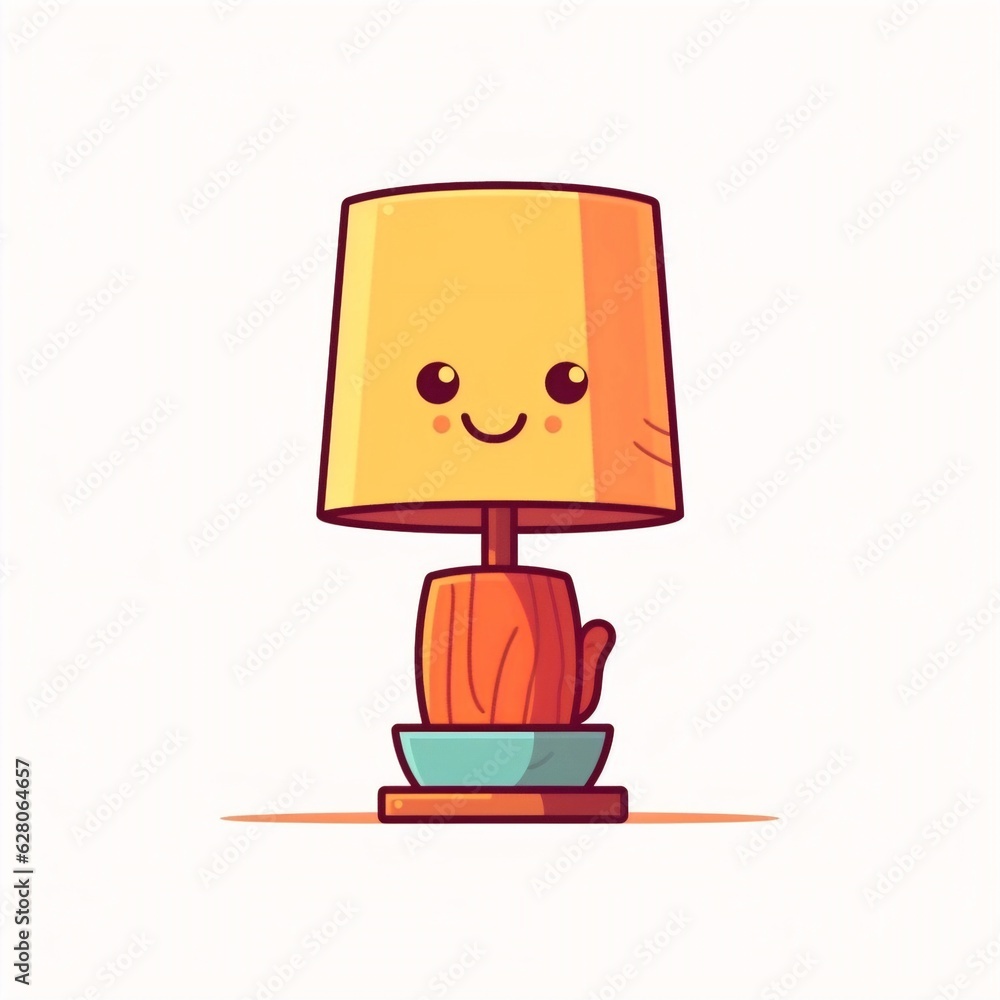 Aufkleber Generative AI : Illuminating Simplicity: Modern Lamp on White Background - A Minimalist Concept for Innovative Design and AI Technology